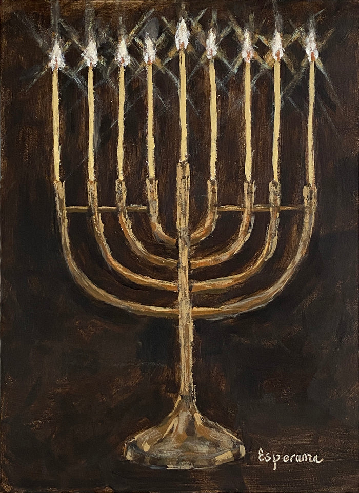 "Menorah" 6x8 original painting