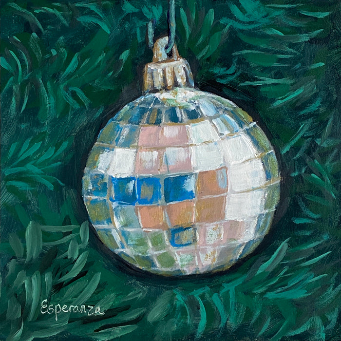 "Mosaic Ball Ornament" 6x6 original painting