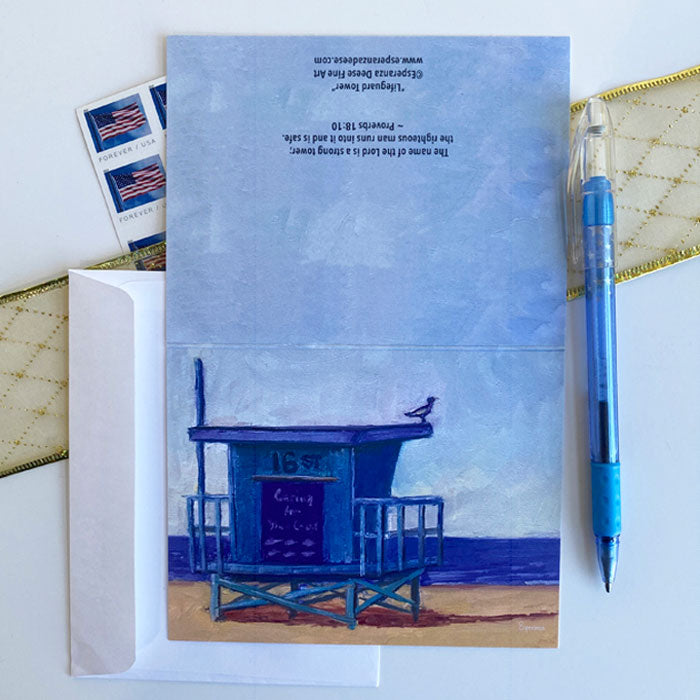 "Lifeguard Tower" notecard