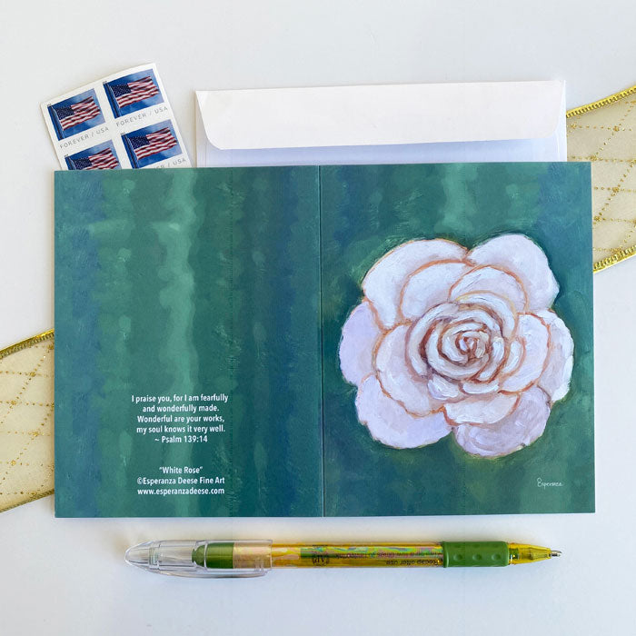 "White Rose" notecard