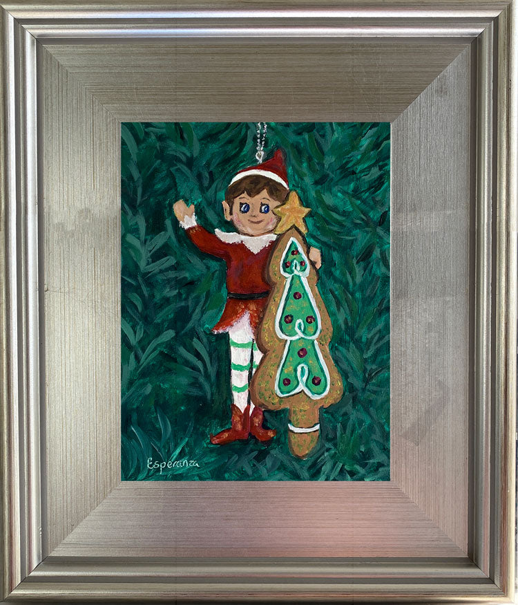 "Little Elf Ornament" 6x8 original painting