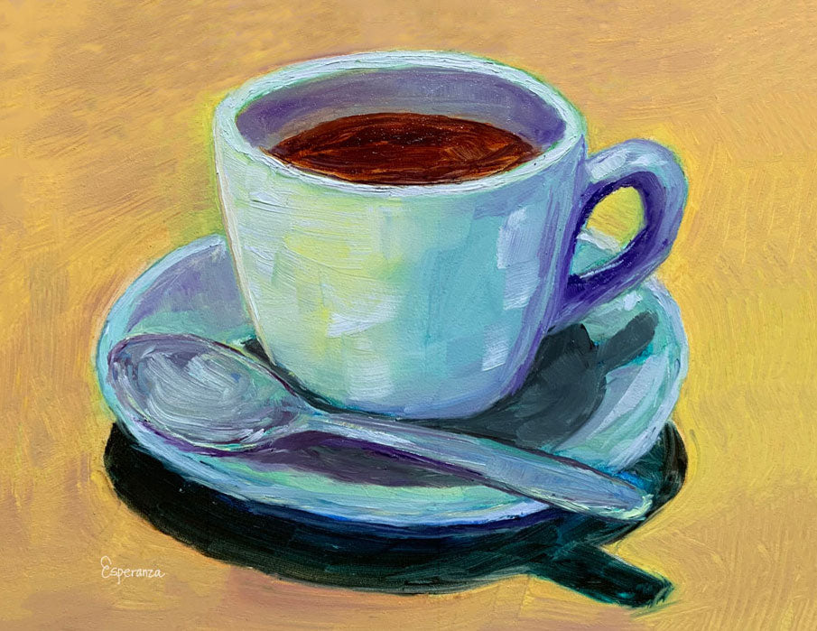 "Sunlit Coffee" notecard