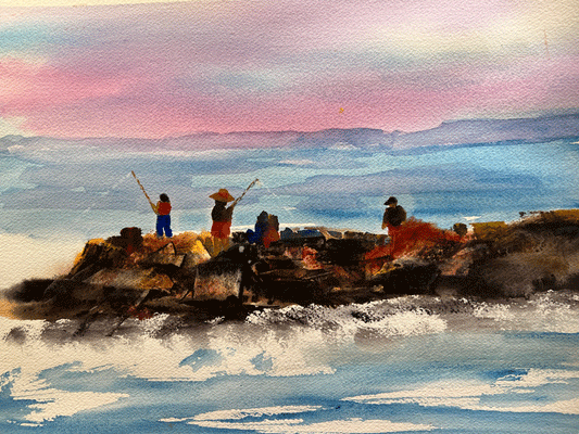 "Fishing at Dawn at the Topaz Jettty"