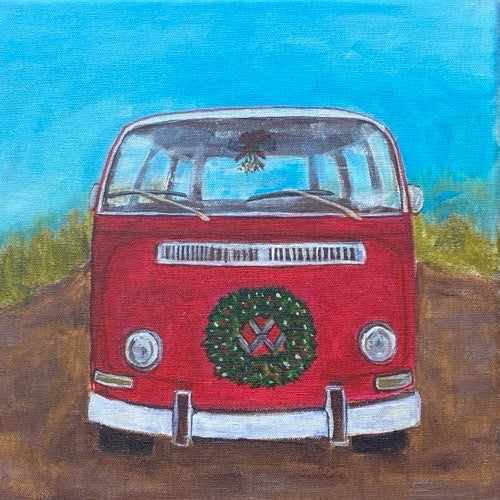 "Christmas VW Bus" giclee print