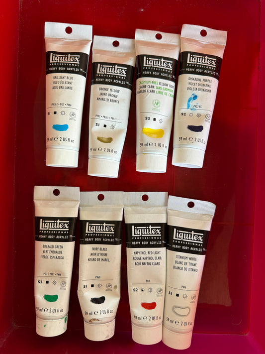 Liquitex Heavy Body Acrylic Bundle (9 Tubes)