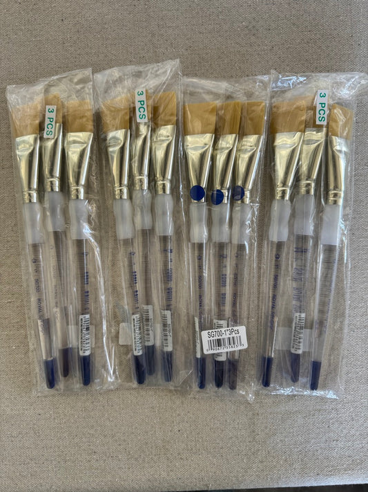 Royal Soft Grip Golden Taklon Glaze Wash Brush - 3-Pack Sets