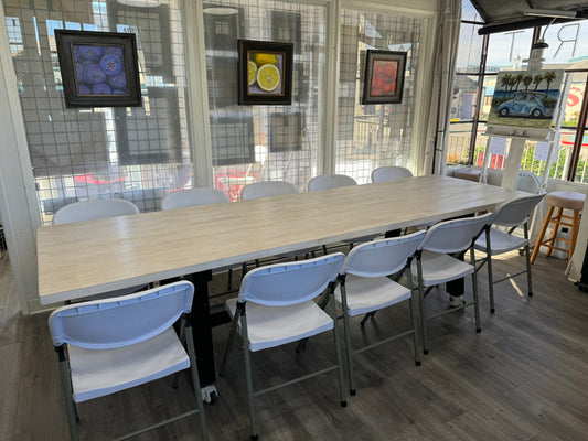 10-ft Custom Butcher Block Table - Hand-Built & Mobile