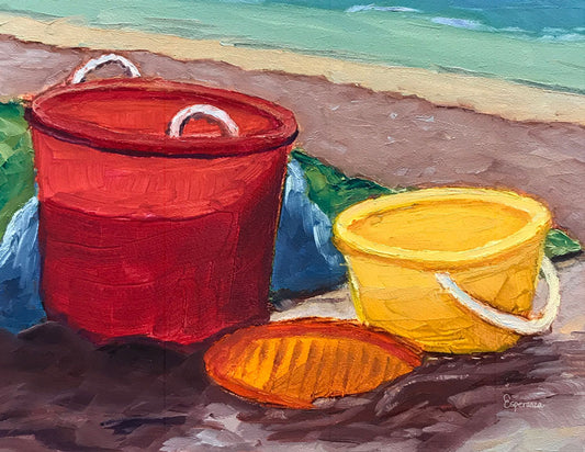 "Beach Buckets" notecard
