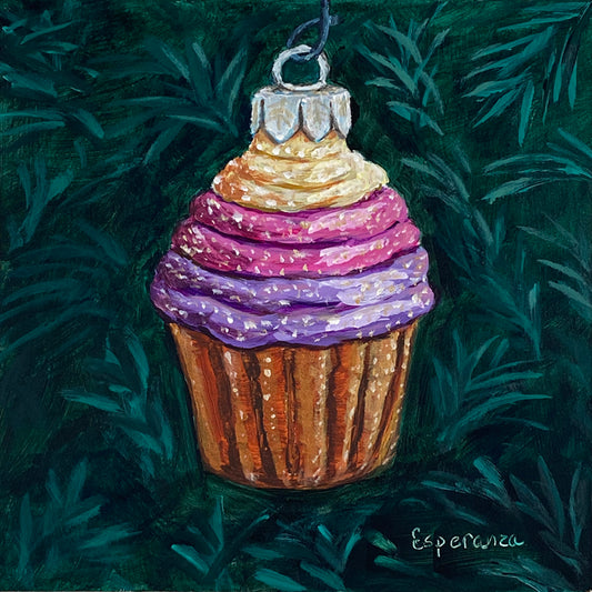 "Cupcake Ornament" giclee print
