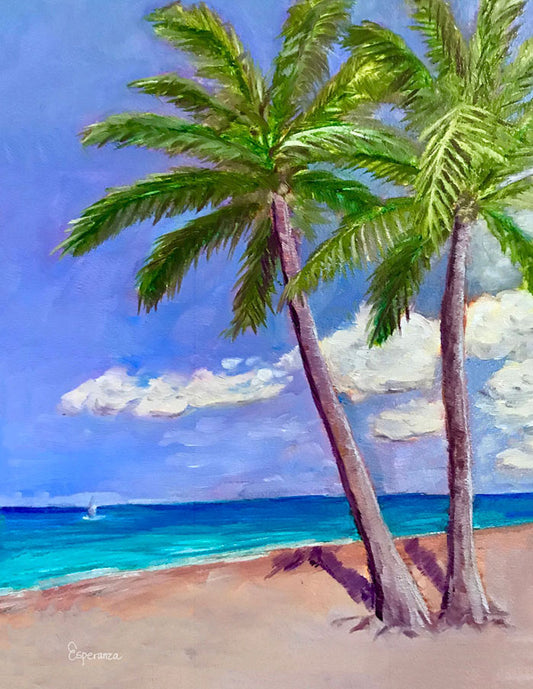 "Peaceful Beach" notecard