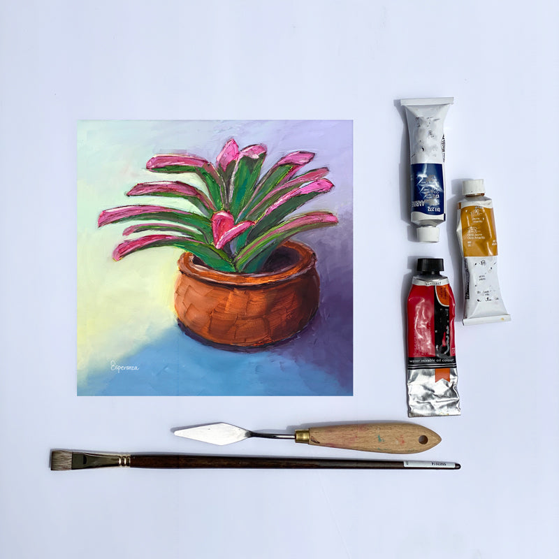 "Pink Tip Bromeliad" giclee print