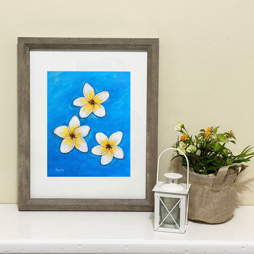 "Plumeria on Water" giclee print