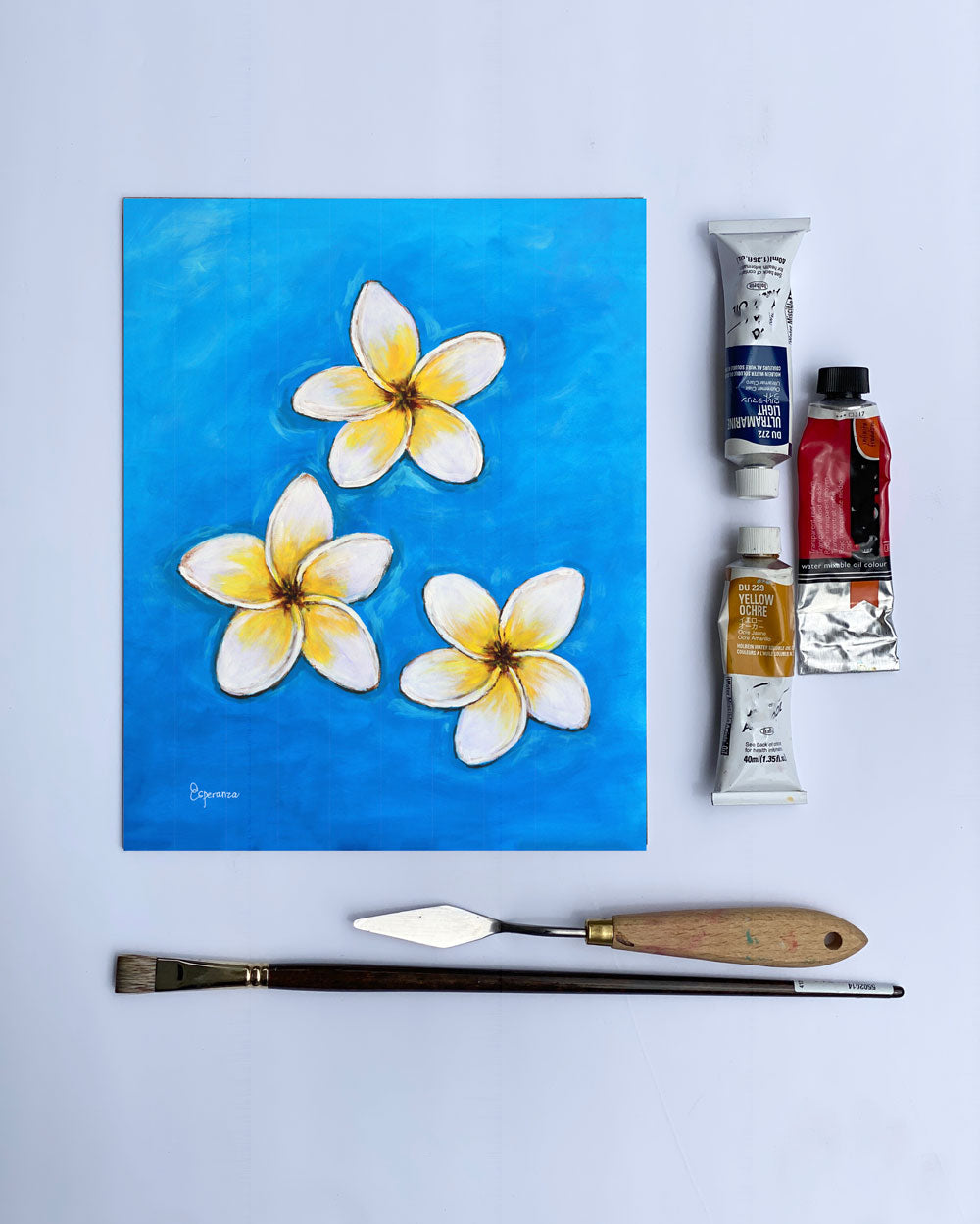 "Plumeria on Water" giclee print