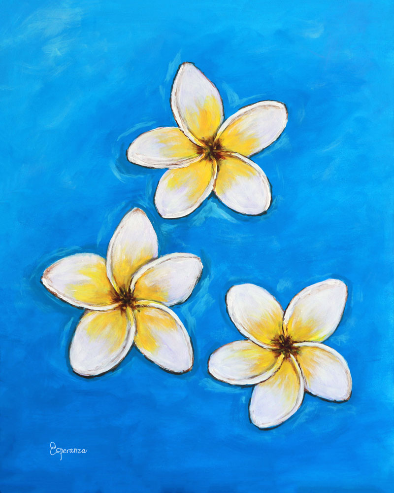 "Plumeria on Water" giclee print