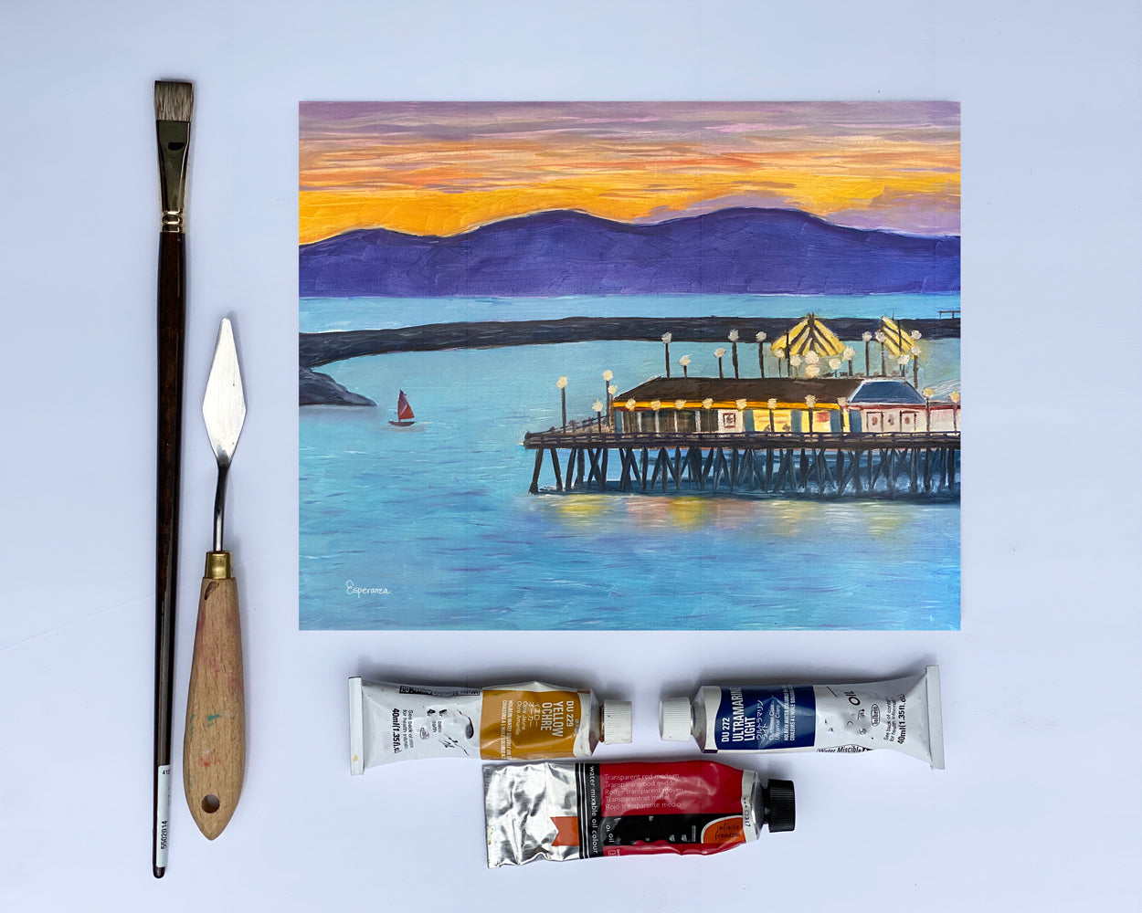 "Redondo Beach Pier at Sunset" giclee print