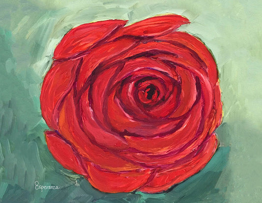 "Red Rose" notecard