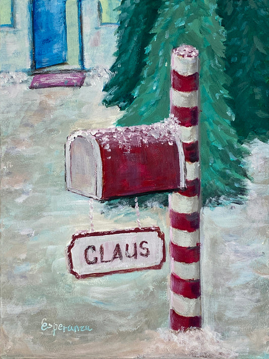"Santa's Mailbox" 6x8 original painting