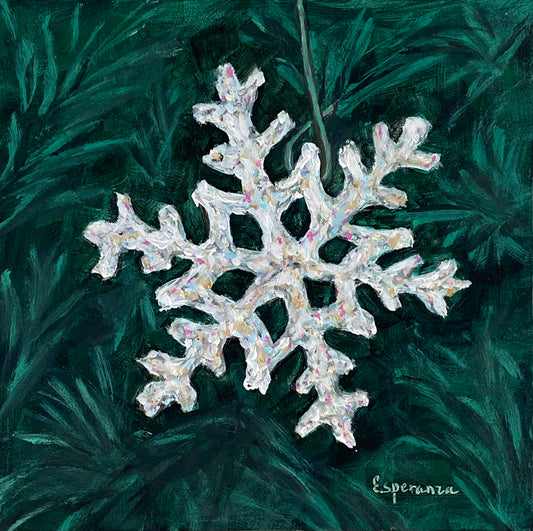 "Snowflake Ornament" 6x6 original painting