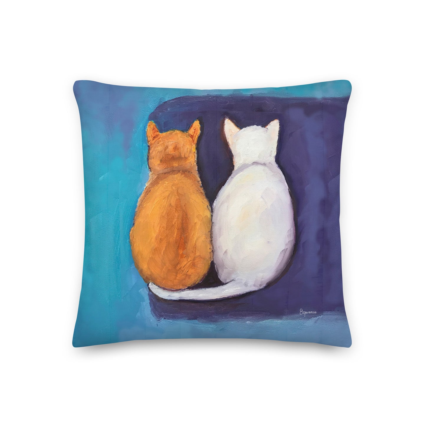 Fine Art Throw Pillow, "Siblings", from original artwork by Esperanza Deese